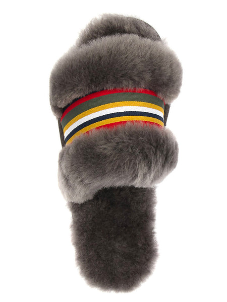 EMU Australia Shearling "Wrenlette" Slides (Charcoal)