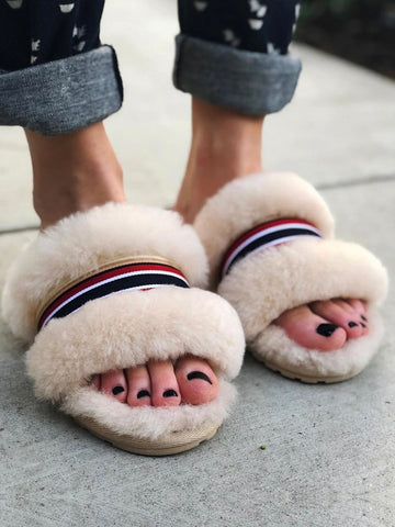 EMU Australia Shearling "Wrenlette" Slides (Natural)