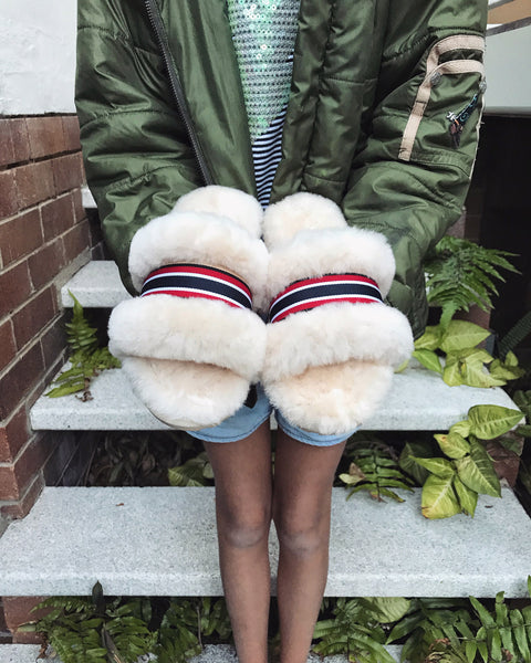 EMU Australia Shearling "Wrenlette" Slides (Natural)