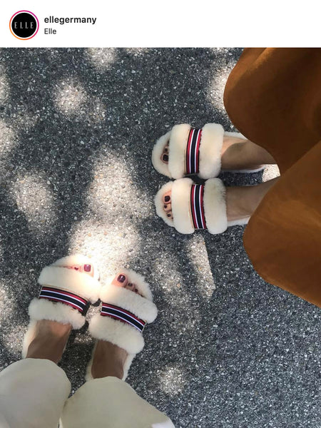 EMU Australia Shearling "Wrenlette" Slides (Natural)