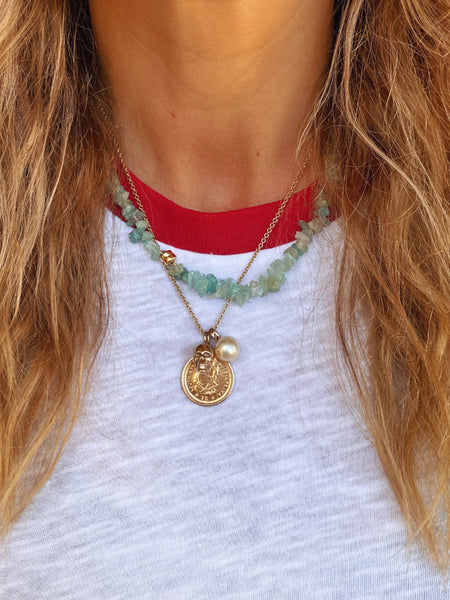 The Surfer Boy Necklace (Aquamarine)