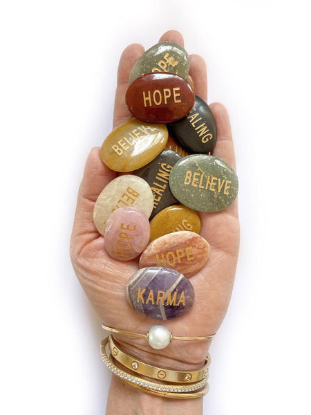 Palm Stone Word Crystal (HEALING)