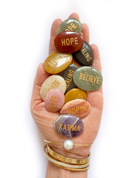 Palm Stone Word Crystal (BELIEVE)