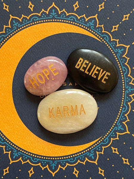 Palm Stone Word Crystal (BELIEVE)