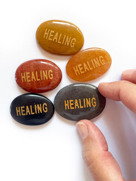 Palm Stone Word Crystal (HEALING)