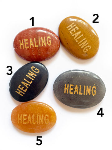 Palm Stone Word Crystal (HEALING)