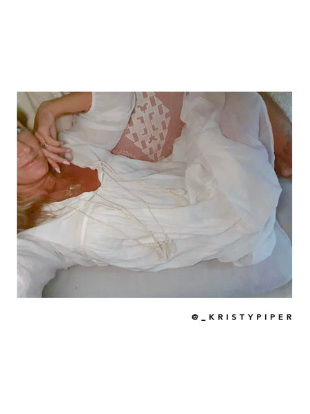 Chowchilla Vintage Indian GYPSET Dress • "White Cotton Voile"