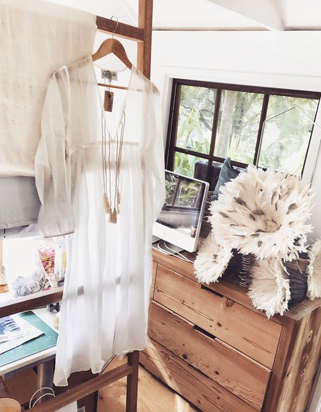 Chowchilla Vintage Indian GYPSET Dress • "White Cotton Voile"