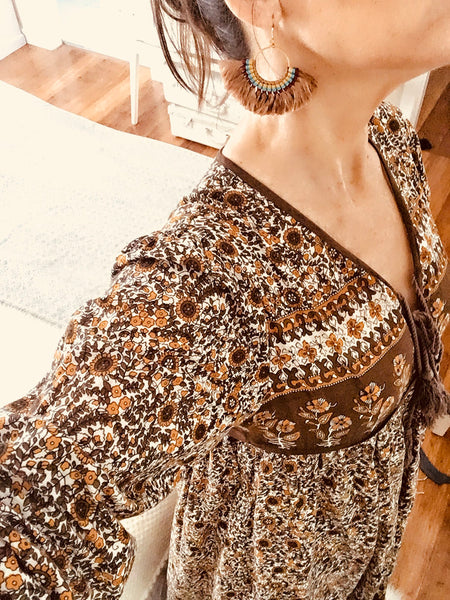 Havanah Ray Tassel Earrings (Mocha)