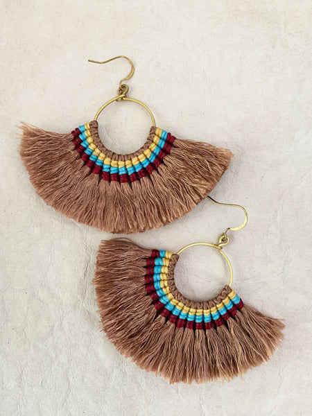 Havanah Ray Tassel Earrings (Mocha)
