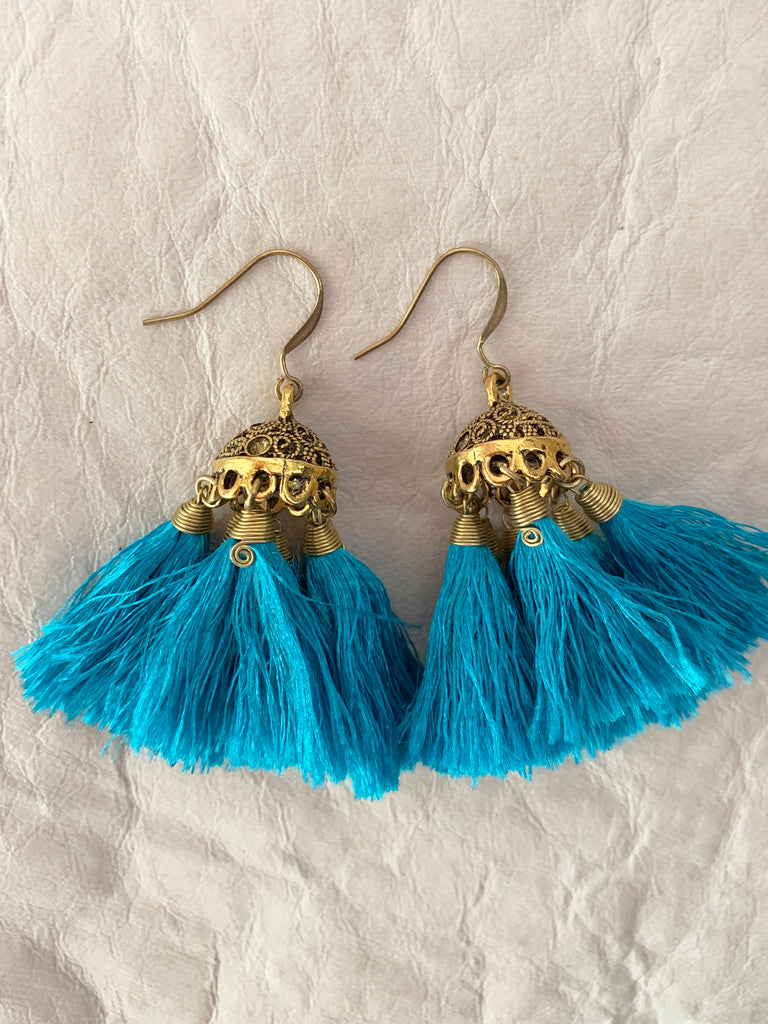 Jedi Tassel Earrings (Aqua)