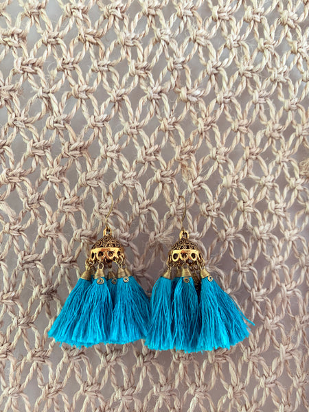 Jedi Tassel Earrings (Aqua)