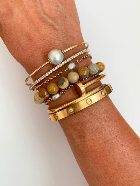 YELLOW LACE AGATE Crystal Bracelet