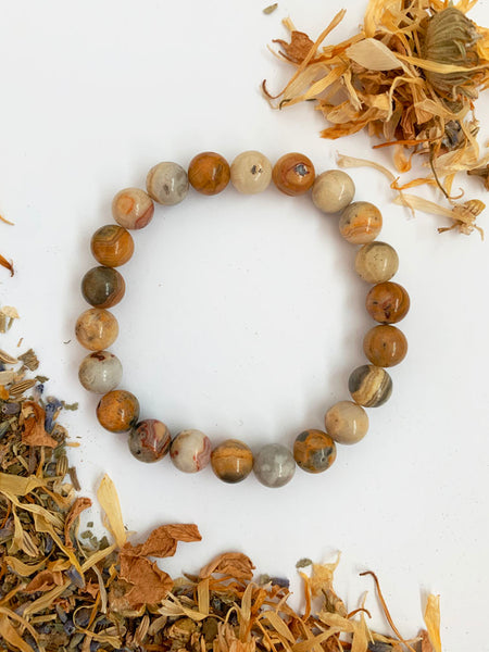 YELLOW LACE AGATE Crystal Bracelet